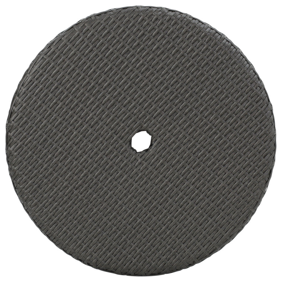GDF Studio Colonial Outdoor Gray Wicker Round Bistro Table