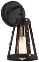 Matteo Lighting Beaton Wall Sconce, Matte Black + Aged Gold Brass