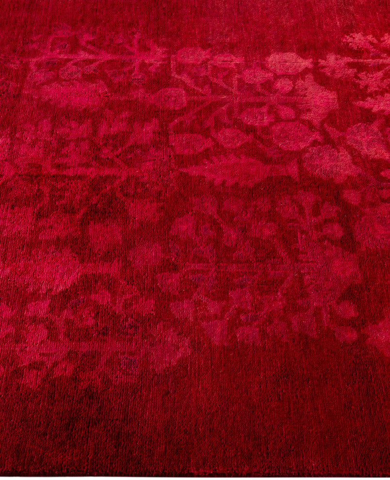 Overdyed One-of-a-Kind Hand-Knotted Area Rug Red, 3' 1" x 5' 0"