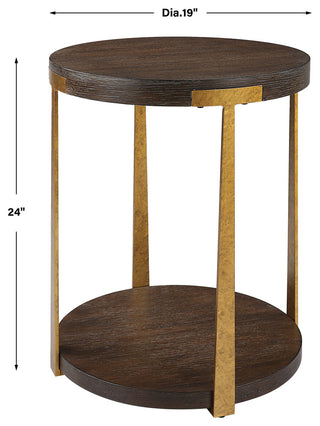 Uttermost Palisade Round Wood Side Table