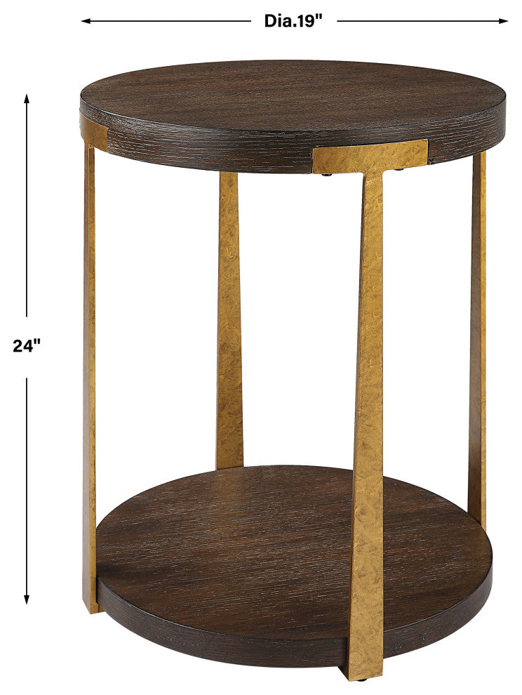 Uttermost Palisade Round Wood Side Table