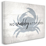 No Crabby Attitudes Pun Rustic Nautical Animal30x40