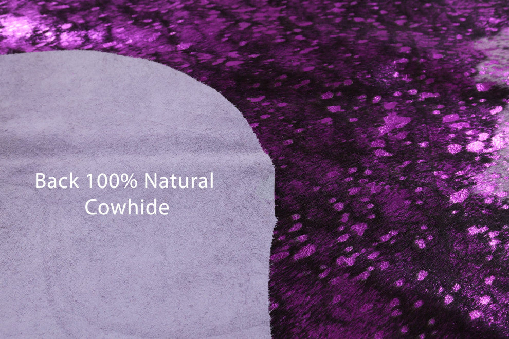 Pink Metallic Cowhide Rug 6' 0" X 6' 2" C2092