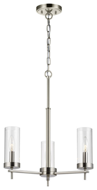 Zire 3-Light Chandelier, Brushed Nickel