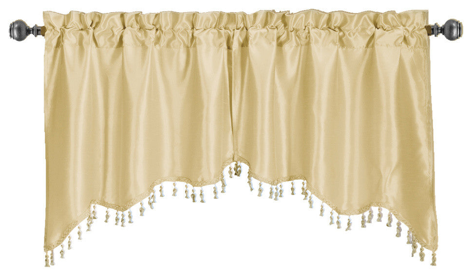 Solid Pattern Soho Swag Valances, Set of 2, Ivory