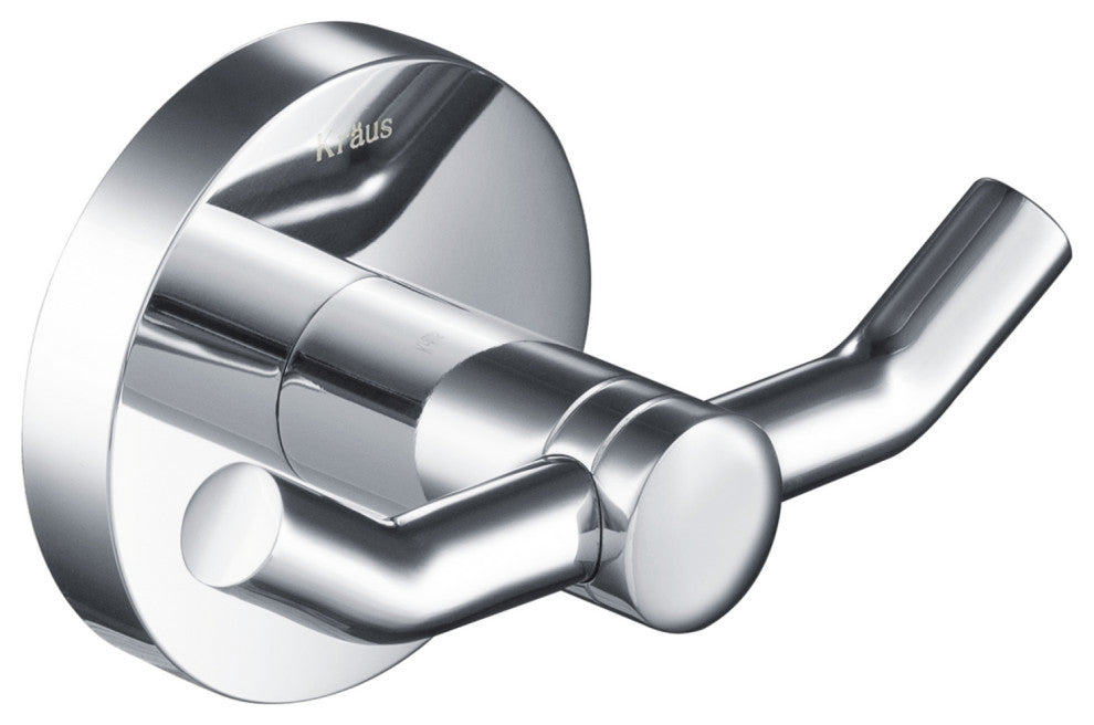 Elie Bathroom Robe and Towel Double Hook, Chrome