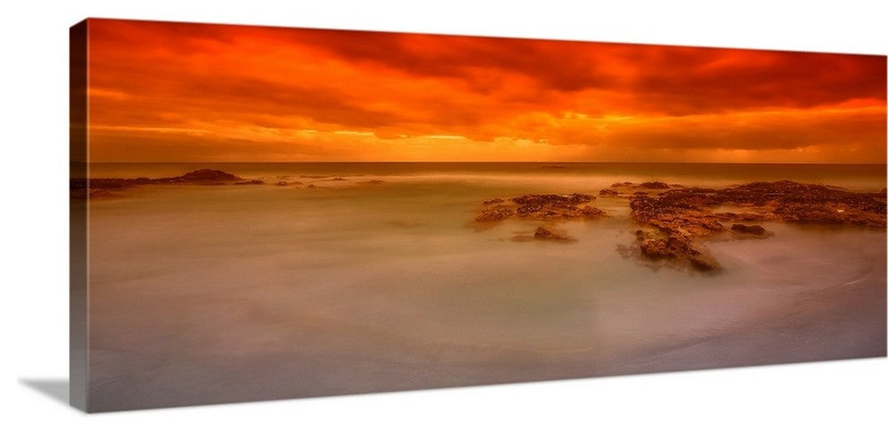 "Friendly Beaches II" Wrapped Canvas Art Print, 36"x16"x1.5"