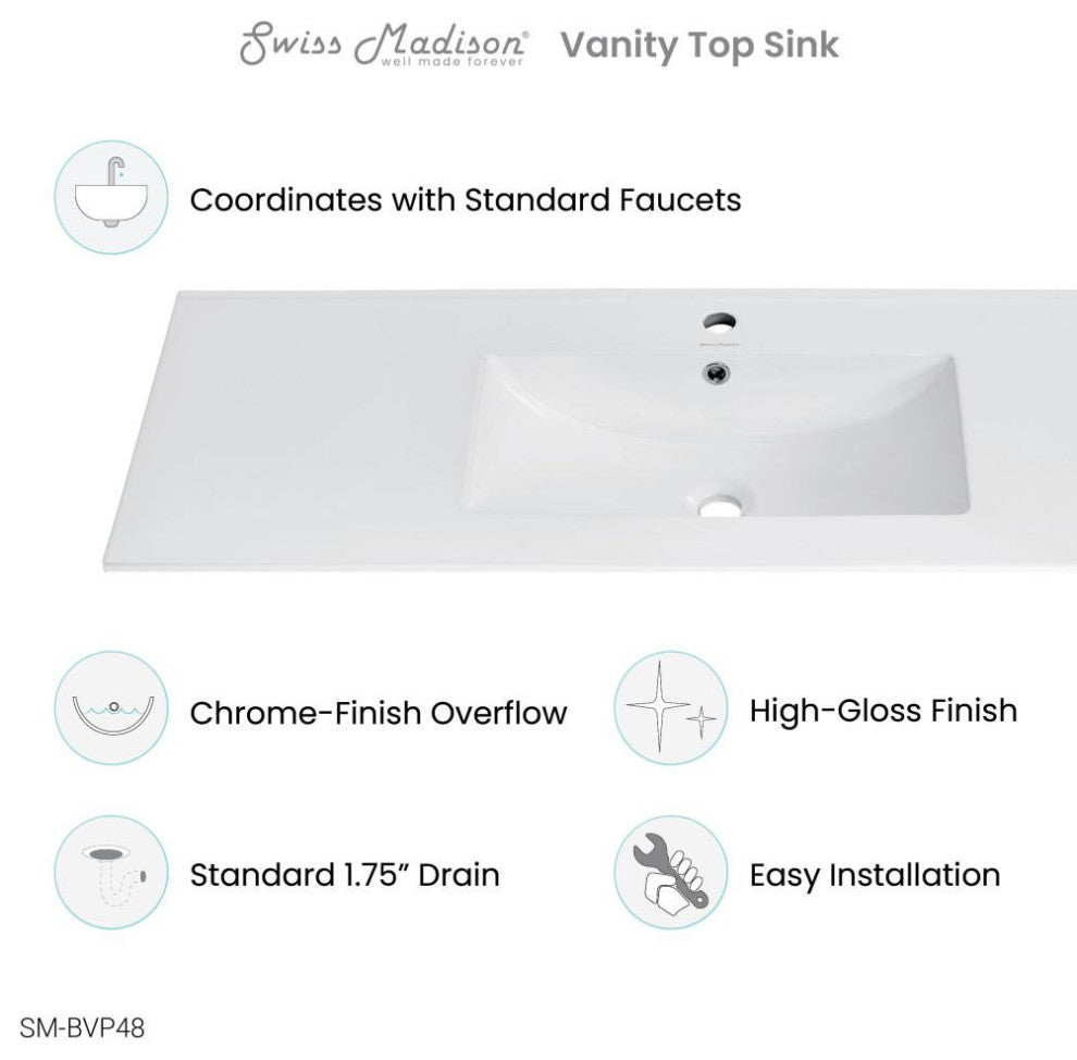 48 Ceramic Vanity Sink Top