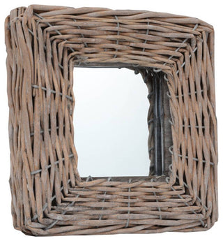 vidaXL Decorative Mirror Wall Mirror Bathroom Hallway Mirror 3 Pcs Wicker Frame