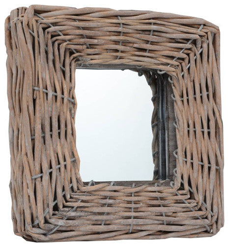 vidaXL Decorative Mirror Wall Mirror Bathroom Hallway Mirror 3 Pcs Wicker Frame