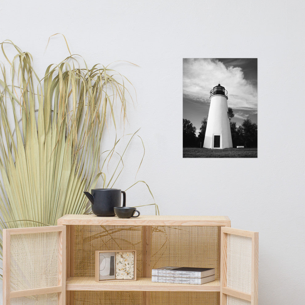 Touch the Sky Landscape Photo, Lighthouse Unframed Wall Art Print, 18" X 24"