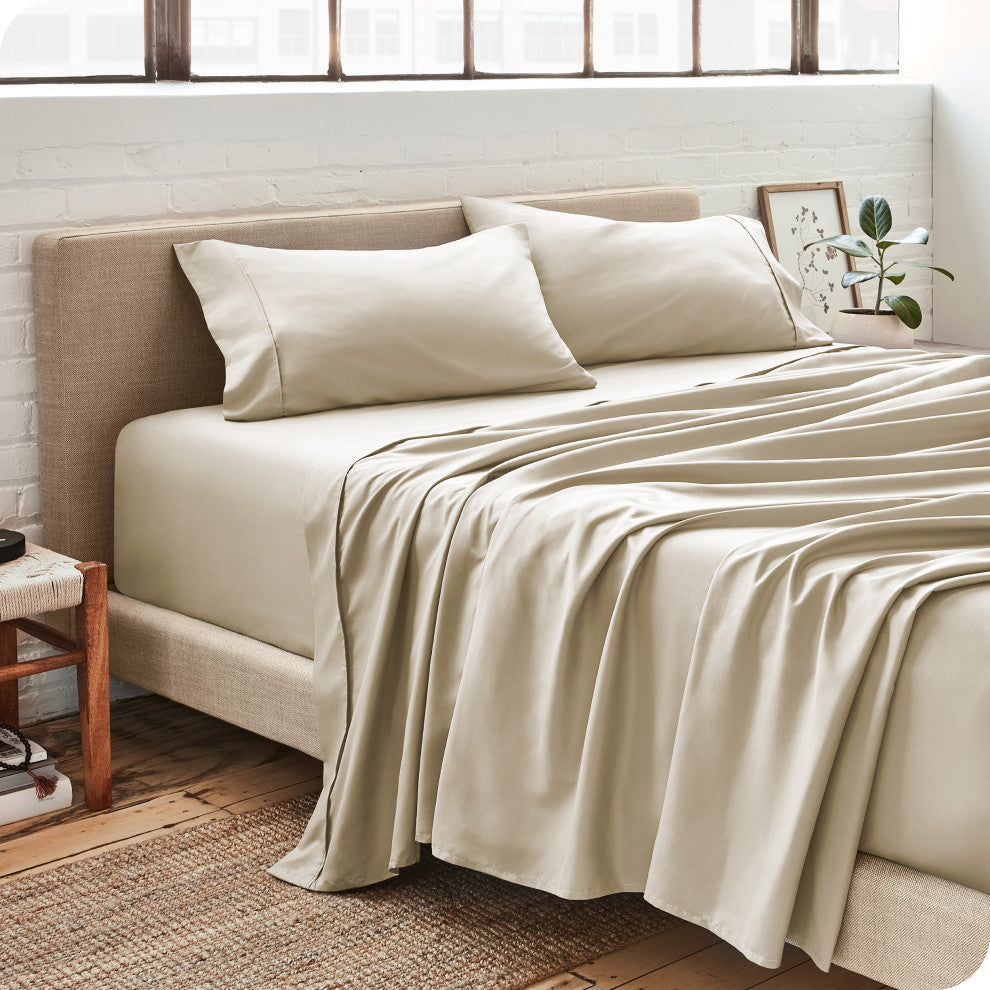 Bare Home 1800 Microfiber Sheet Set, Sand, Queen