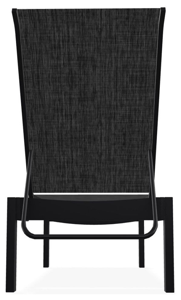Leeward Sling Stackable Outdoor Chaise Lounge, Augustine Shadow/Black