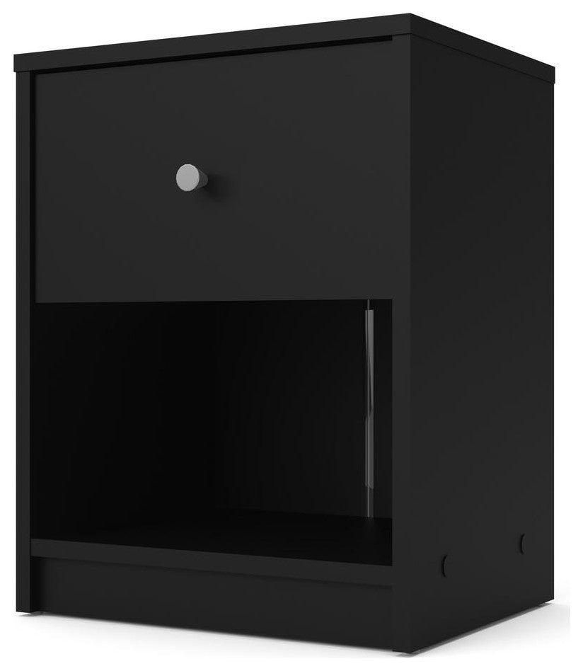 Portland 1 Drawer Nightstand, Black