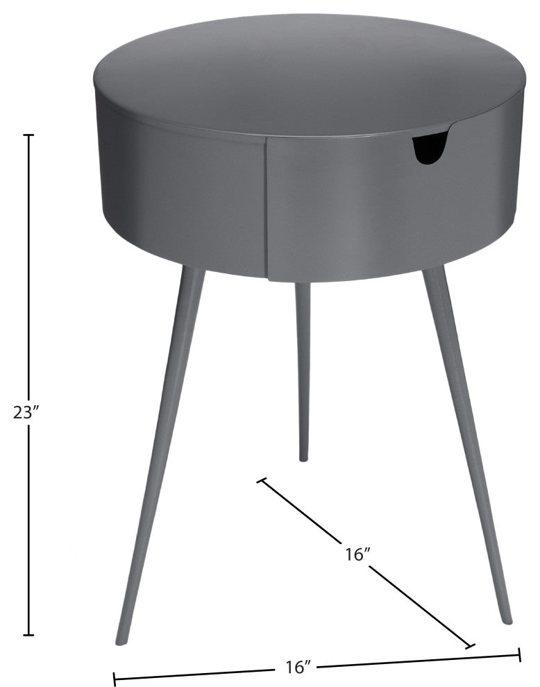 Bali Metal Side Table/Nightstand, Gray