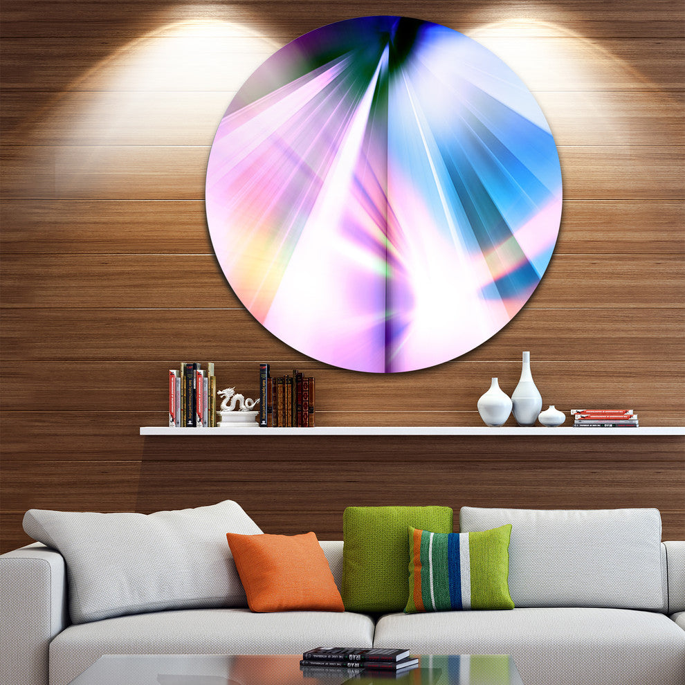 Rays Of Speed Blue, Abstract Digital Art Round Wall Art, 11"
