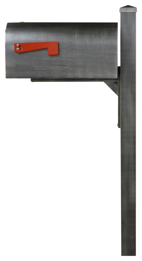 Titan Steel Curbside Mailbox and Wellington Post, Swedish Silver