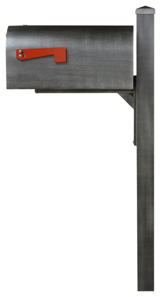 Titan Steel Curbside Mailbox and Wellington Post, Swedish Silver