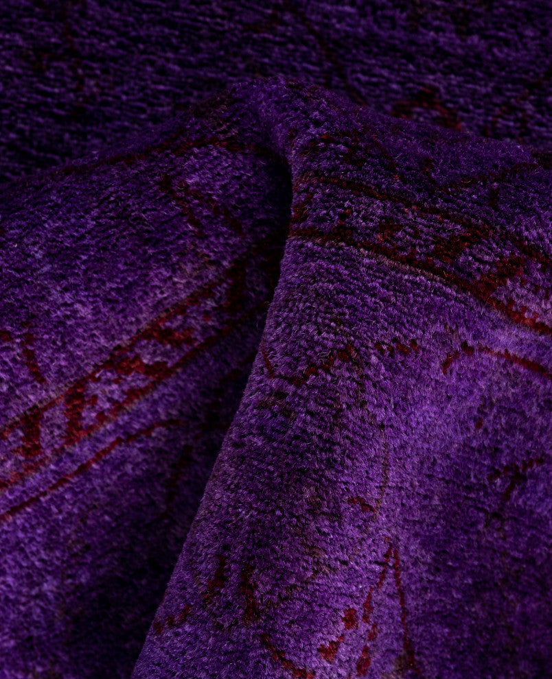 Overdyed One-of-a-Kind Hand-Knotted Area Rug Purple, 2' 8" x 4' 4"