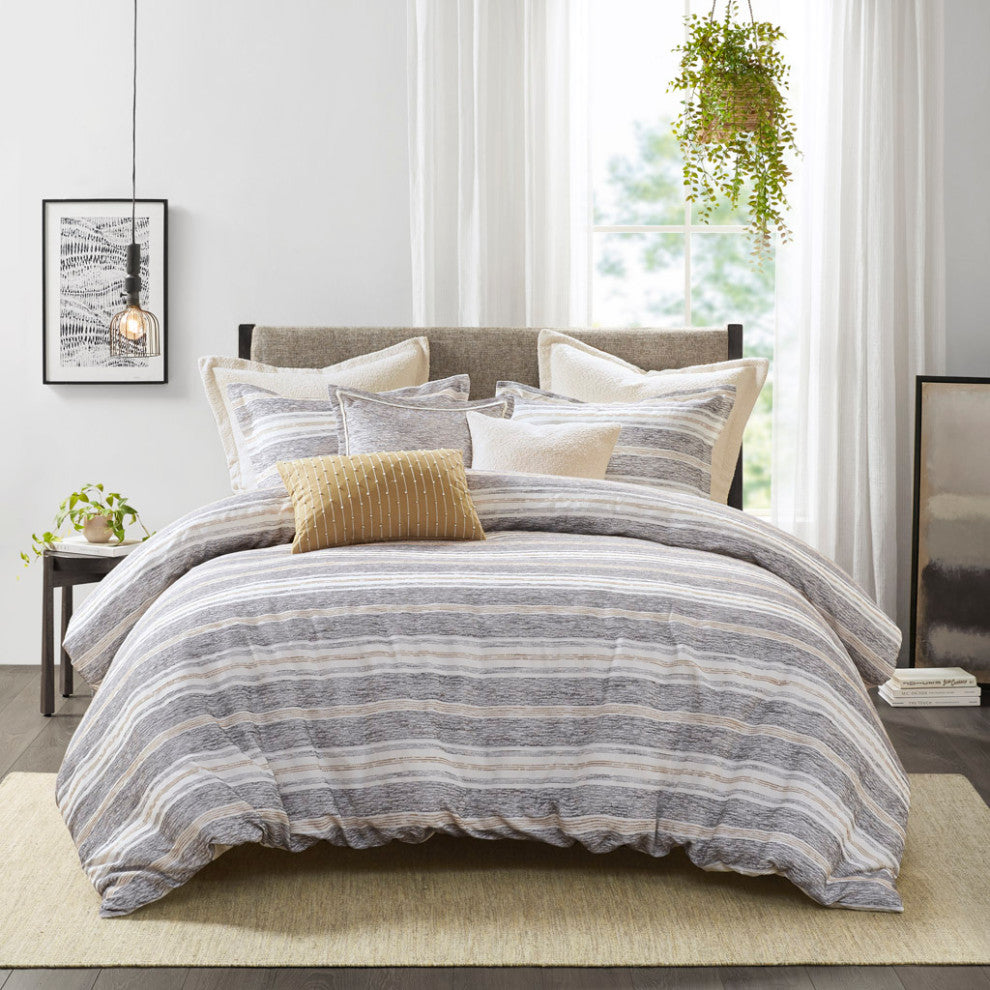 Madison Park Signature Oversized Jacquard Striped Comforter Set