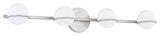 Fusion - Centric 4-Light Bath Bar - Brushed Nickel Finish - Opal Glass Shade