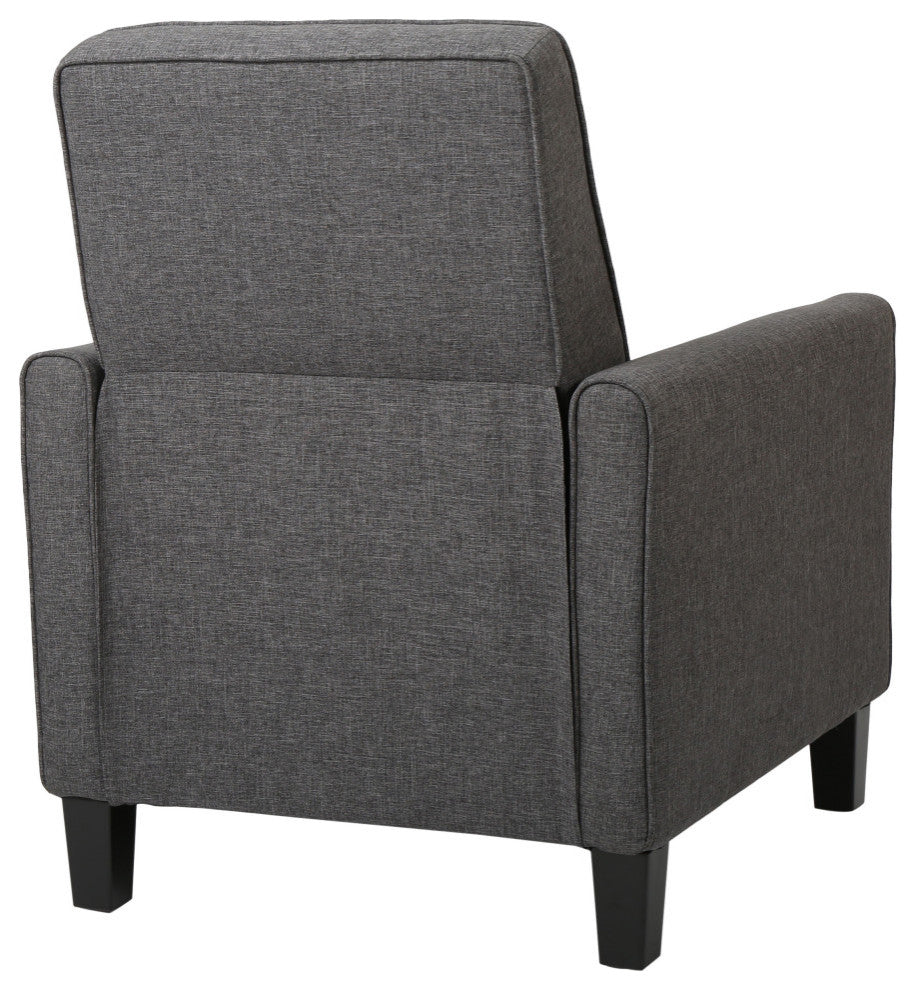 Susan Fabric Recliner, Set of 2, Smoke and Dark Brown