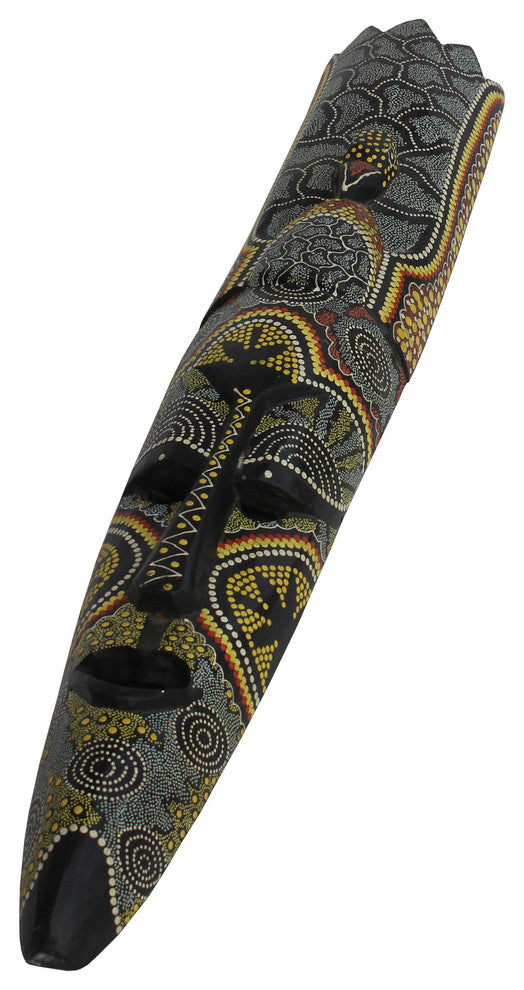 Handmade Tribal Wood Oval Multi-color Face Mask Wall Display Art