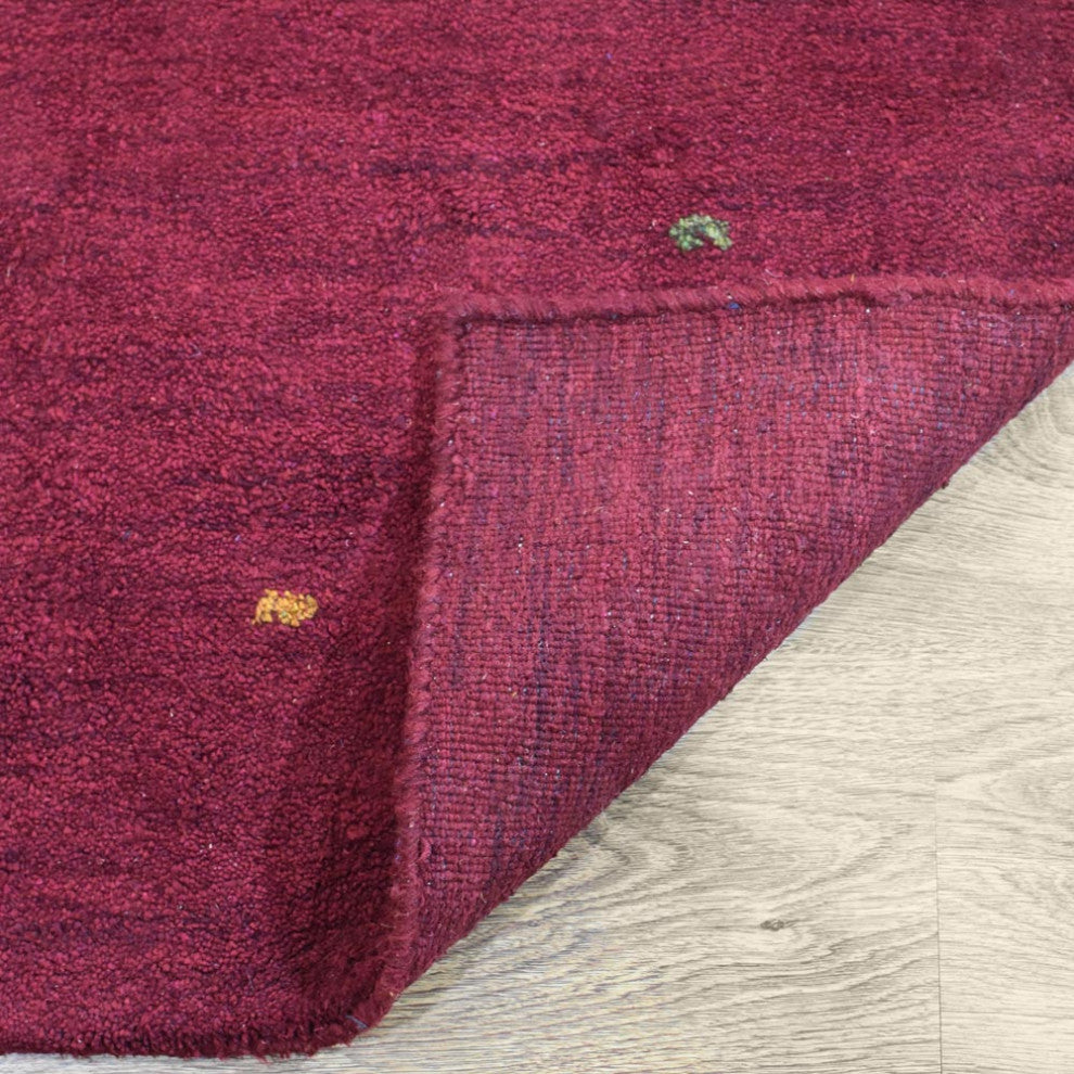 Hand Knotted Loom Silk Mix Area Rug Contemporary Red