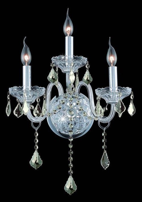 Elegant Verona Wall Sconce, Chrome Finish With Royal Cut Crystal