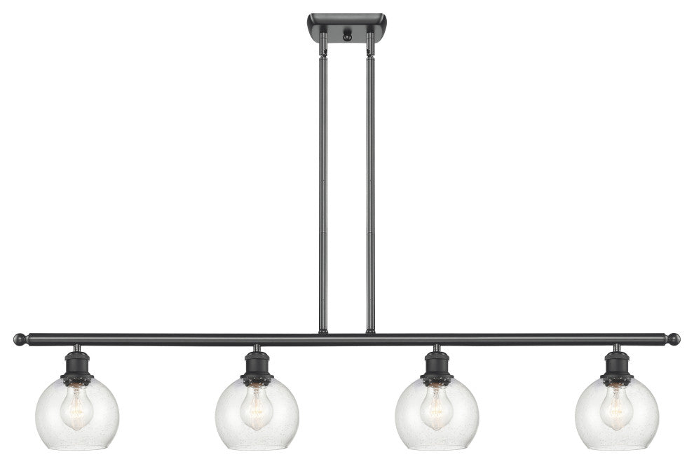 Innovations 516-4I-BK-G124-6-LED 4 Light 48" Island Light, Matte Black