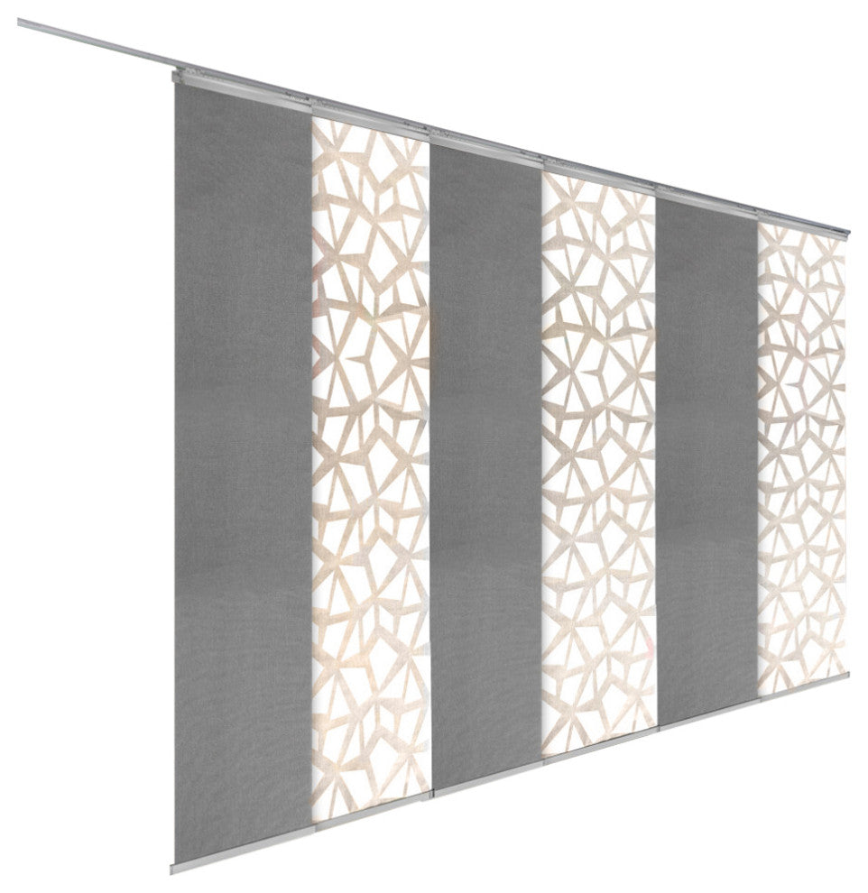 Scattered-Argentine 6-Panel Track Extendable Vertical Blinds 94"Hx98-130"W