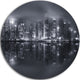 Hong Kong Black And White Skyline, Cityscape Round Wall Art, 23"