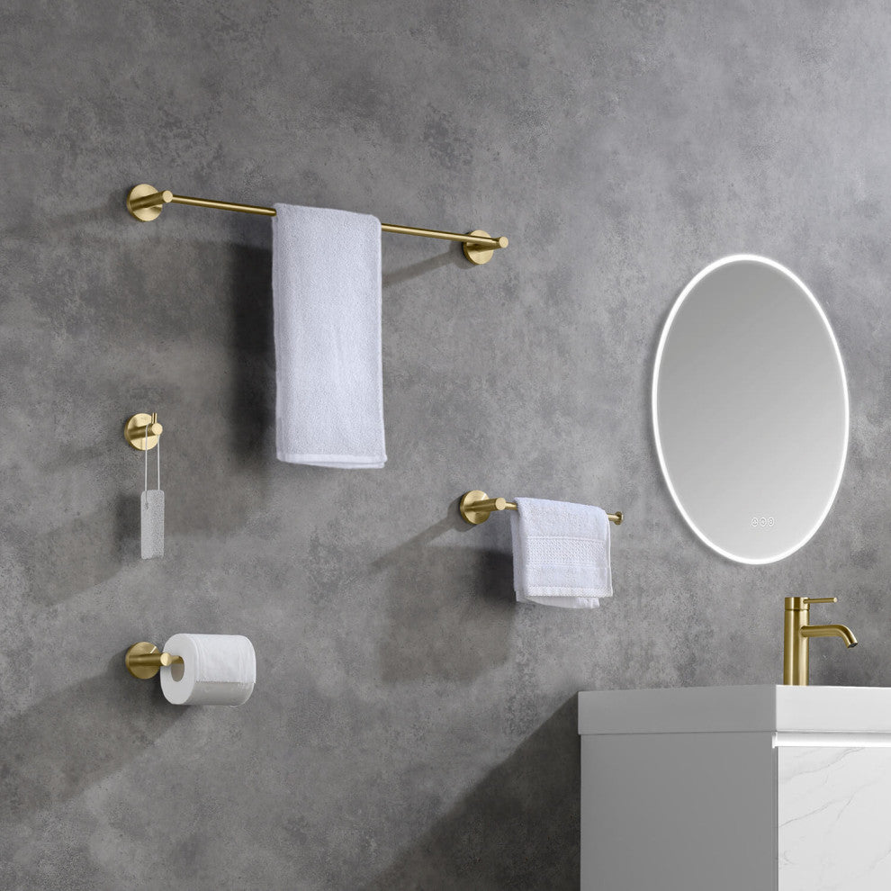 Circular 4 Piece Hardware Set, Brush Gold