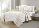 Bibb Home 3 Piece Reversible Quilt Set, Sage Blossom, King
