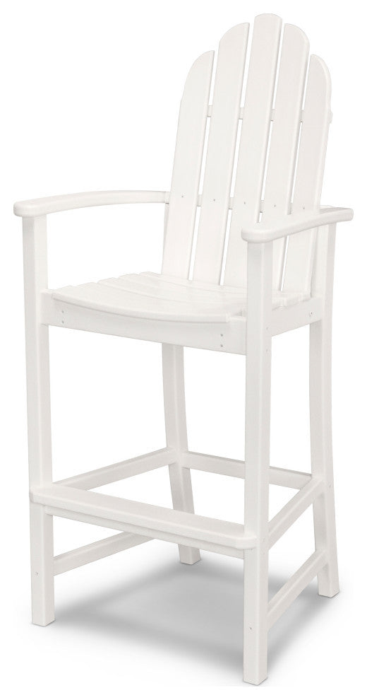 Polywood Classic Adirondack Bar Chair, White