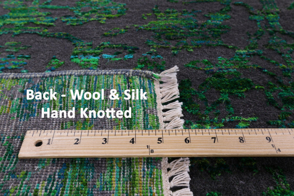 Wool and Silk Modern Handmade Rug 8' 0" X 9' 10" Q11844