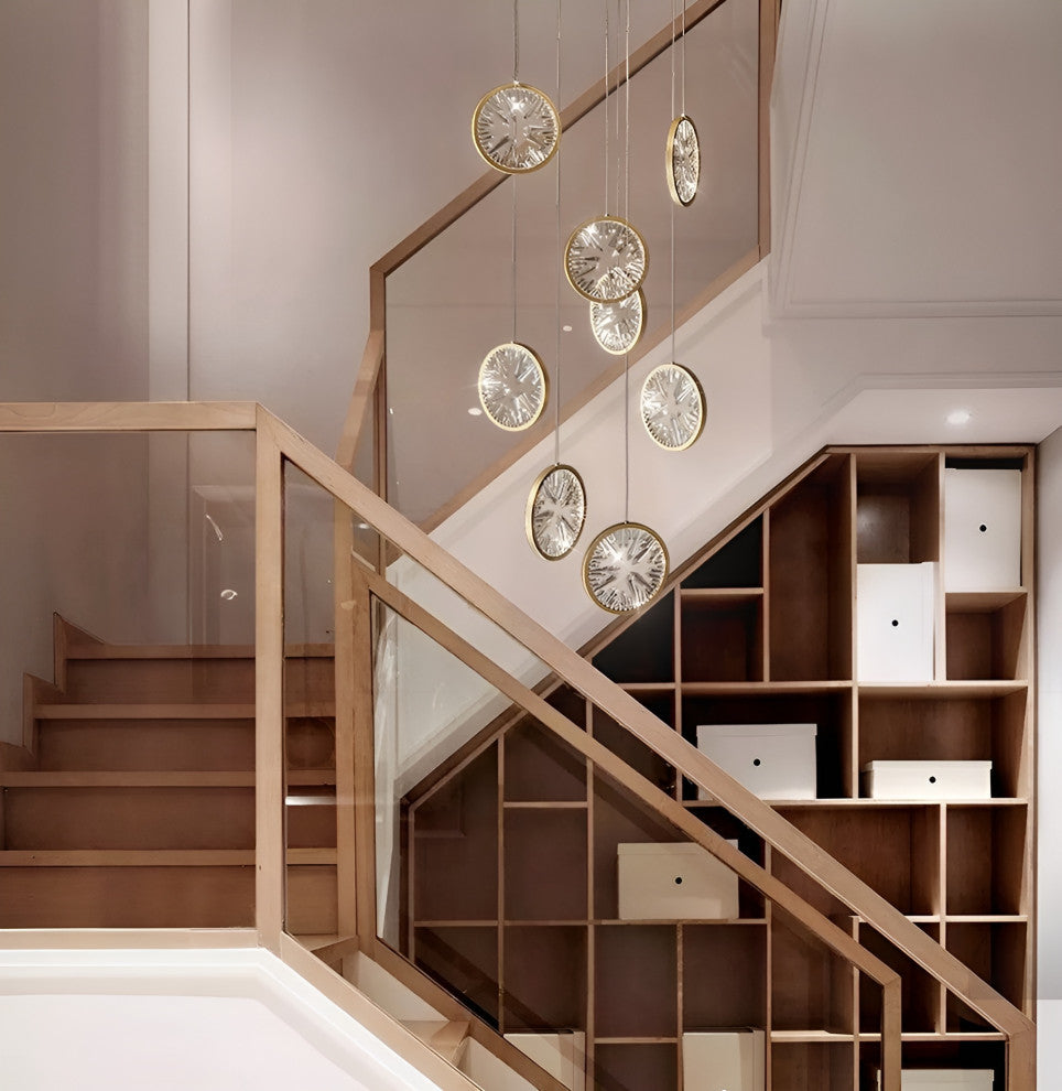 Bezaudun-les-Alpes | Gold Rings Crystal Chandelier, L8