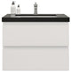 Belli 30" Wall Mounted Single Bathroom Vanity Set, Glossy White, Matt Black Top