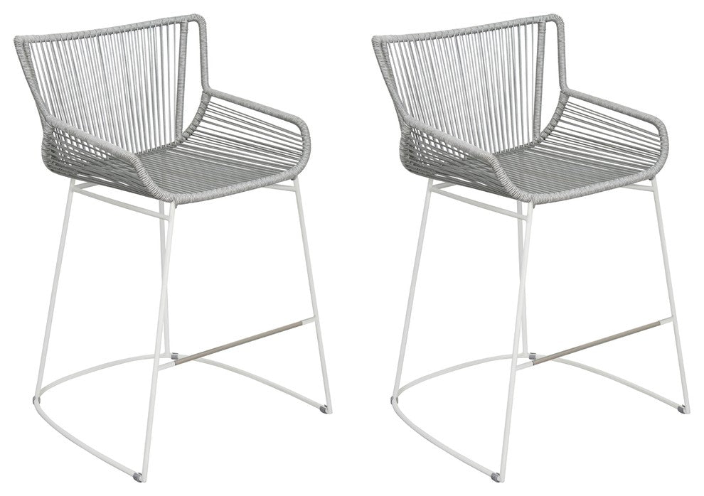 Dane Counter Chair, Set of 2, Dark Gray Frame, Dove Gray Weave