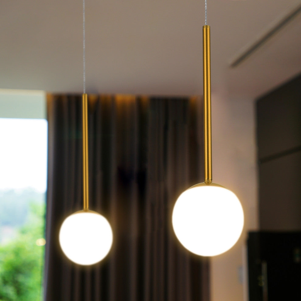 Capri 5" ETL Certified Integrated LED Height Adjustable Pendant, Antique Brass
