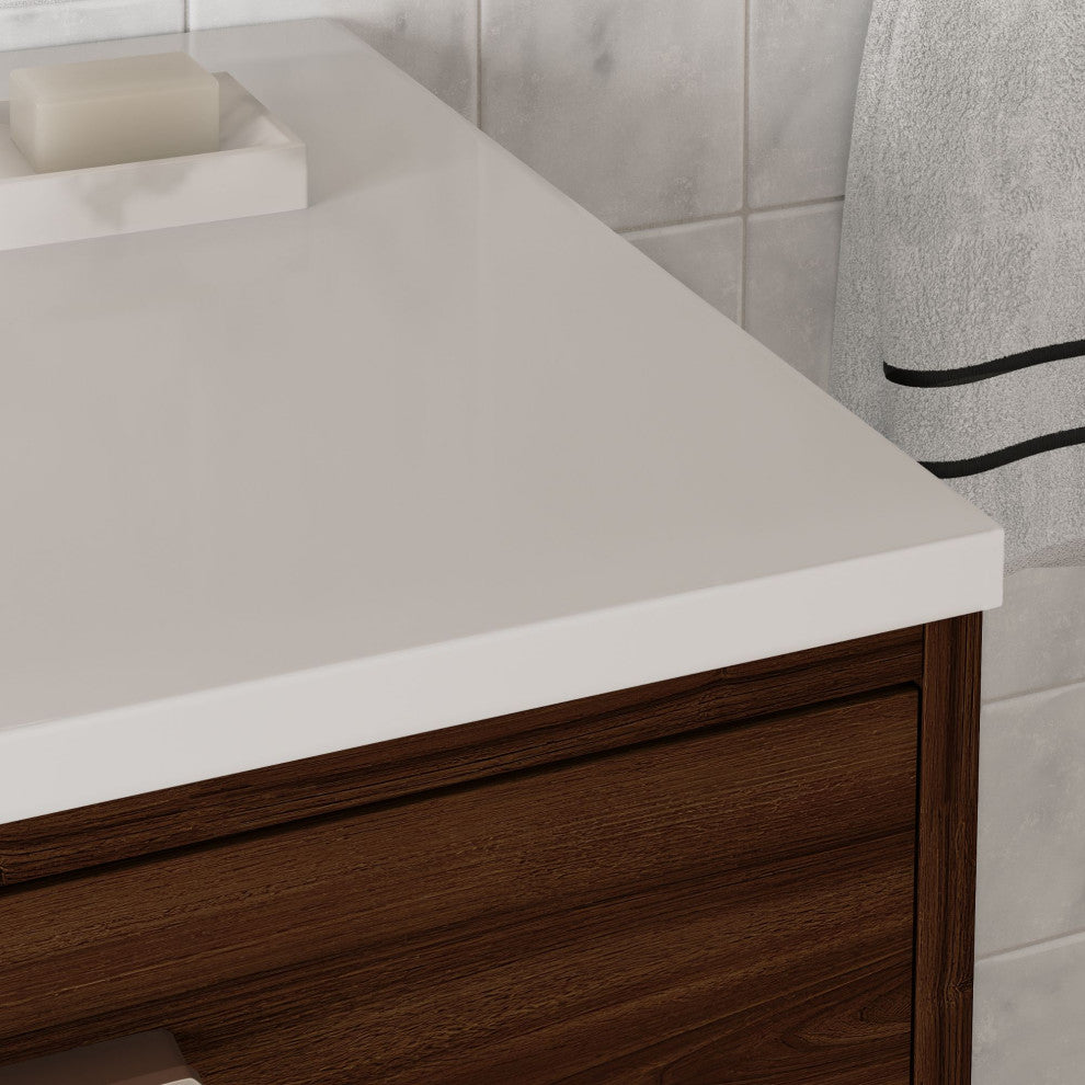 The Darby Bathroom Vanity, Walnut, 42", Single Sink, Freestanding