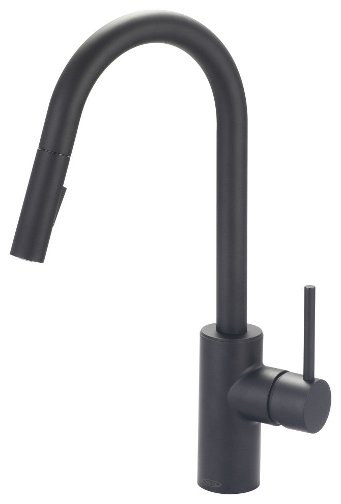 Motegi Single Handle Pull-Down Kitchen Faucet, Matte Black