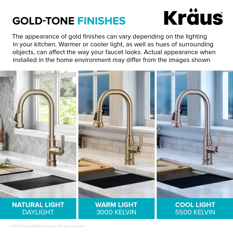 Sellette Pull-Down Kitchen Faucet, Spot Free Antique Champagne Bronze