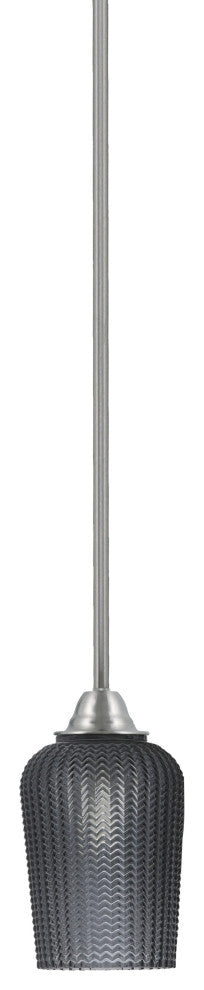 Paramount 1-Light Mini Pendant, Brushed Nickel, 5" Smoke Textured Glass