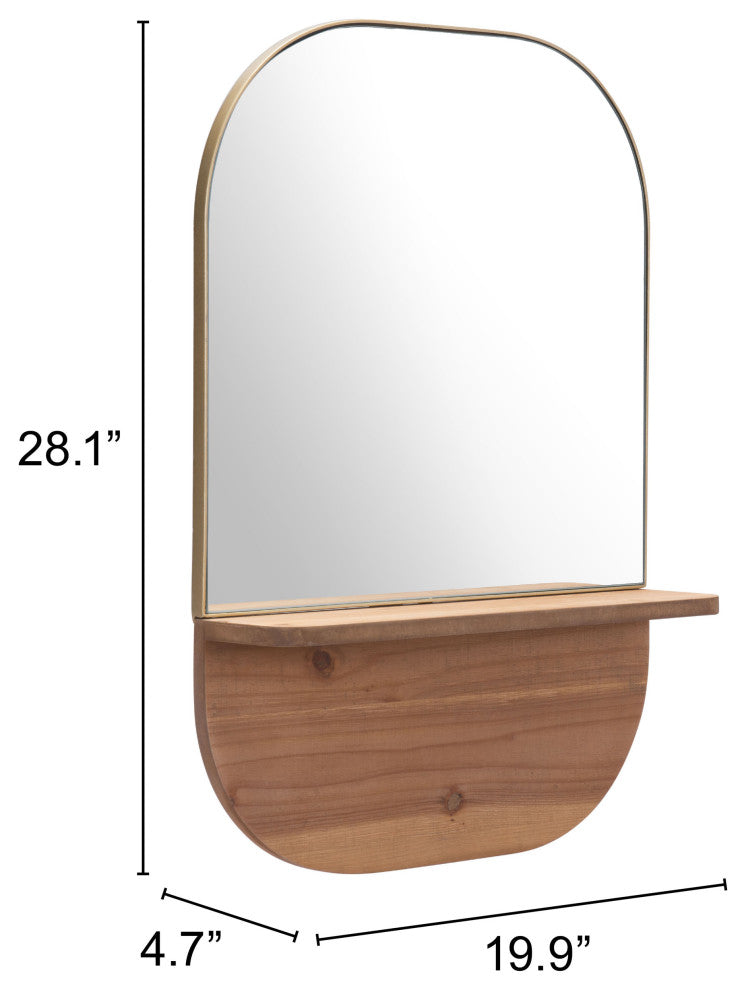 Frame Wall Mirror, Oval, Glass, Steel Metal, Gold, Bedroom Living