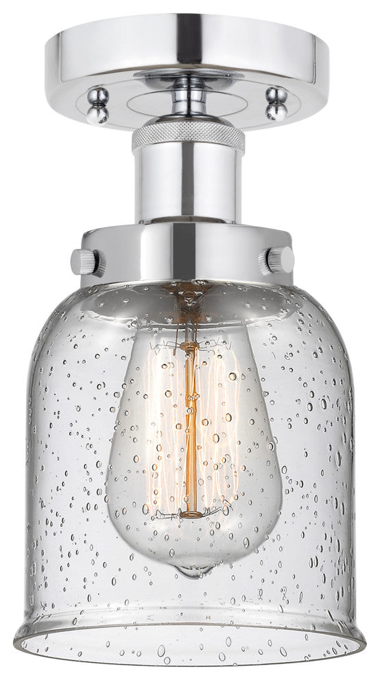 Innovations Bell 1-Light 6.5" Semi-Flush Mount Polished Chrome