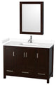 48"SGL Vanity Espresso, White Cult. Marble Countertop, Sink, Med. Cabinet