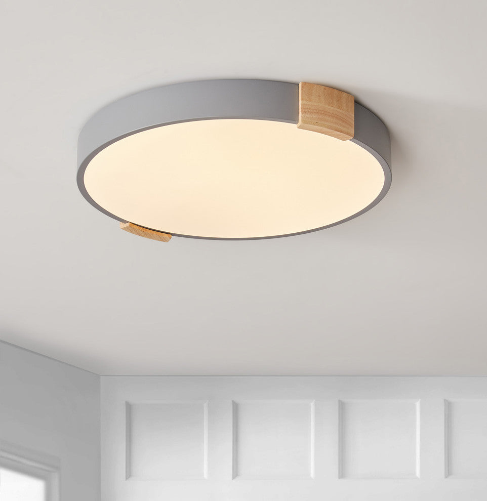 1-Light Round LED Flush Mount Light Modern Minimalist Ceiling Light