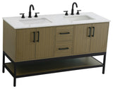 Home Living 60" Double Bathroom Vanity, Chestnut Brown