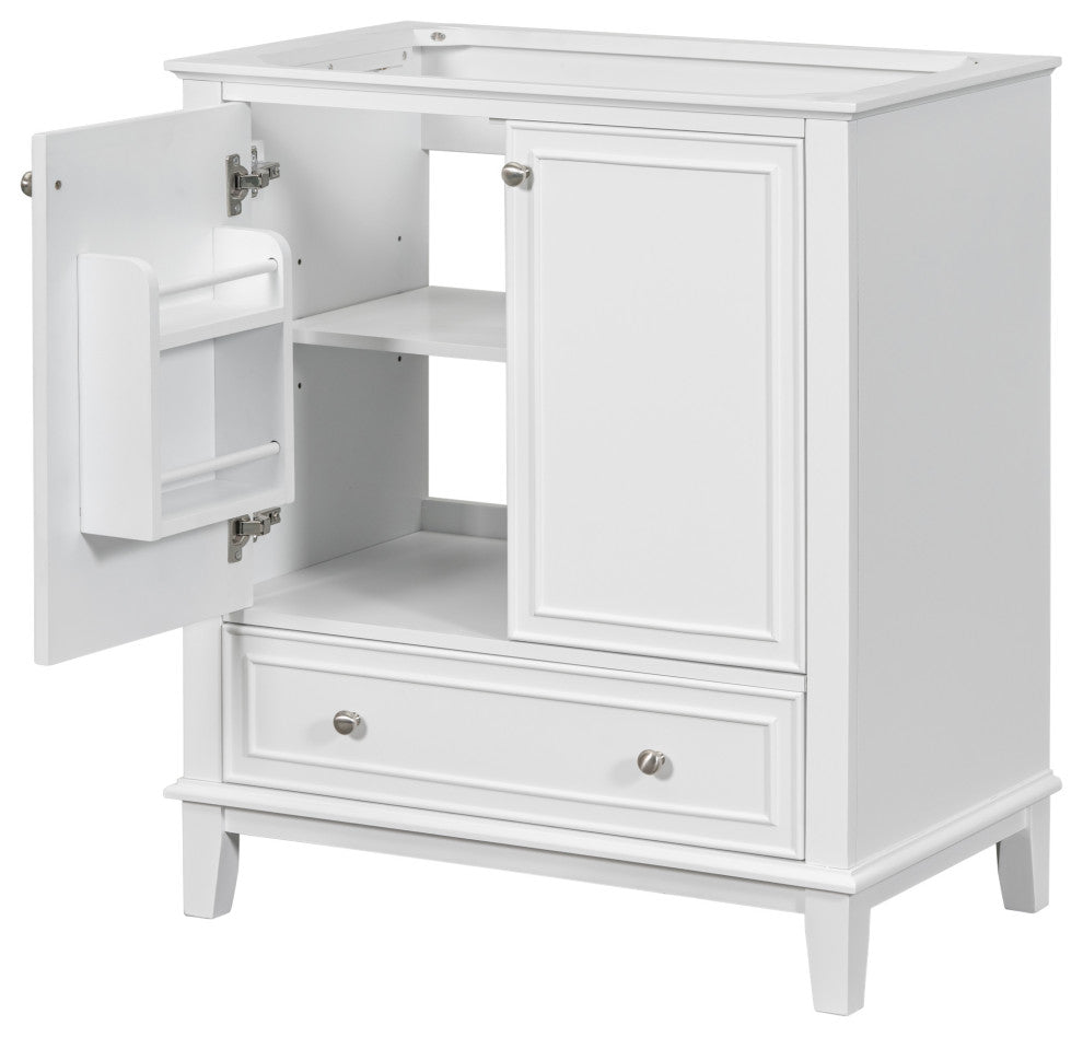 30" Freestanding Bath Vanity Cabinet Without Top, White